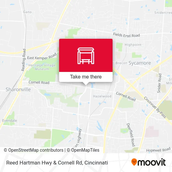 Reed Hartman Hwy & Cornell Rd map