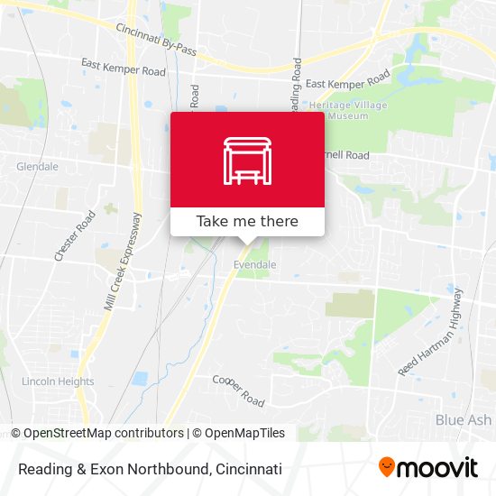 Reading & Exon Northbound map