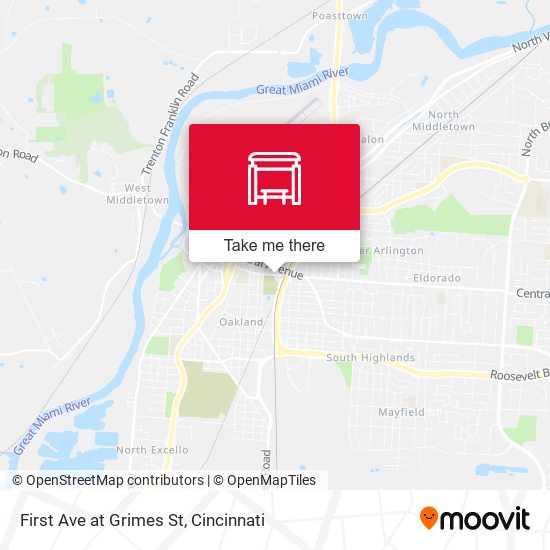 First Ave at Grimes St map
