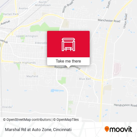 Marshal Rd at Auto Zone map