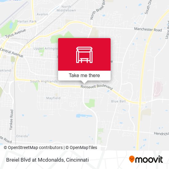 Breiel Blvd at Mcdonalds map