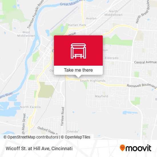 Wicoff St. at Hill Ave map