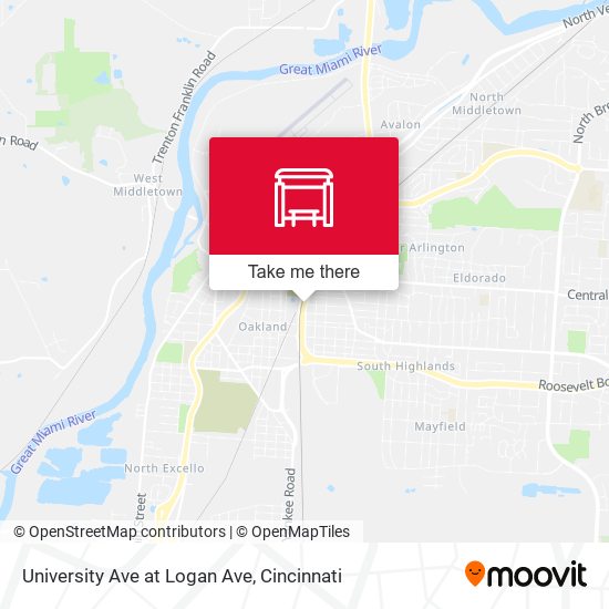 Mapa de University Ave at Logan Ave