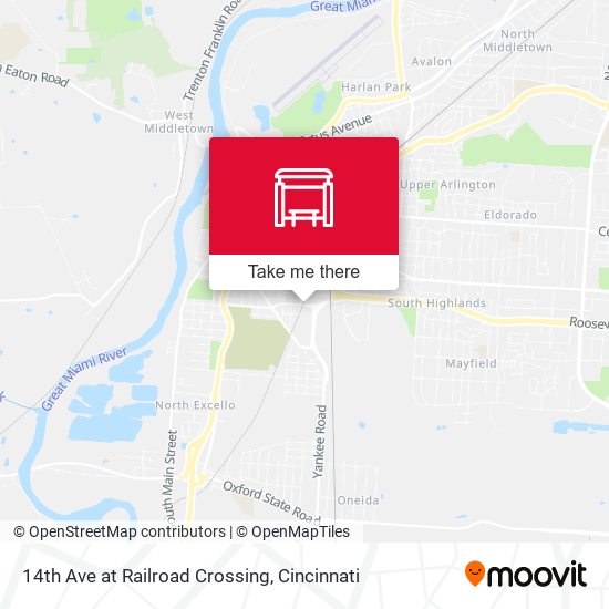 14th Ave at Railroad Crossing map