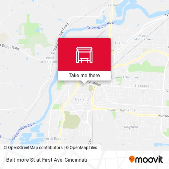 Baltimore St at First Ave map