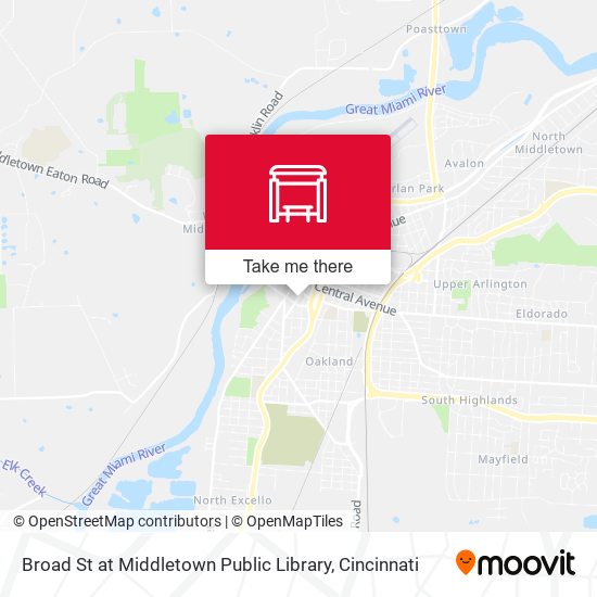 Broad St at Middletown Public Library map