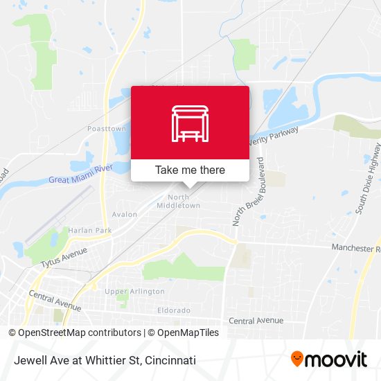 Jewell Ave at Whittier St map
