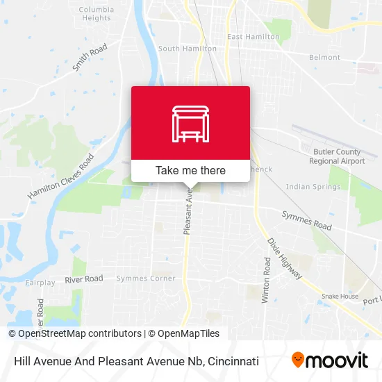Hill Avenue And Pleasant Avenue Nb map