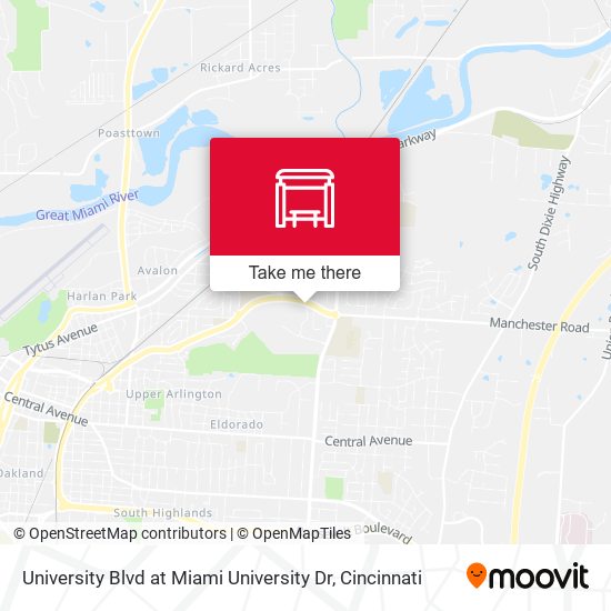 University Blvd at Miami University Dr map