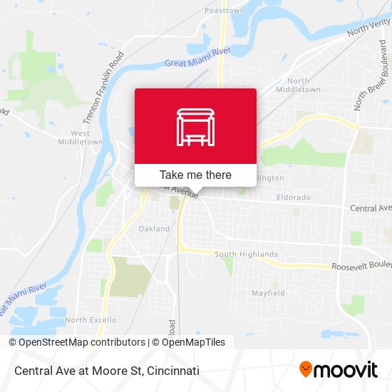 Central Ave at Moore St map