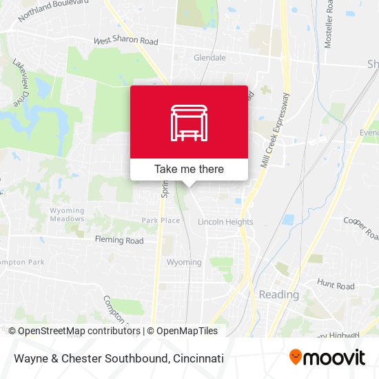 Wayne & Chester Southbound map