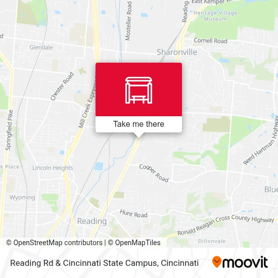 Reading Rd & Cincinnati State Campus map