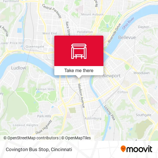 Mapa de Covington Bus Stop