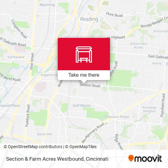 Section & Farm Acres Westbound map