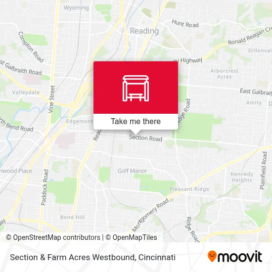Section & Farm Acres Westbound map
