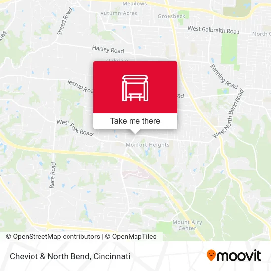 Cheviot & North Bend map