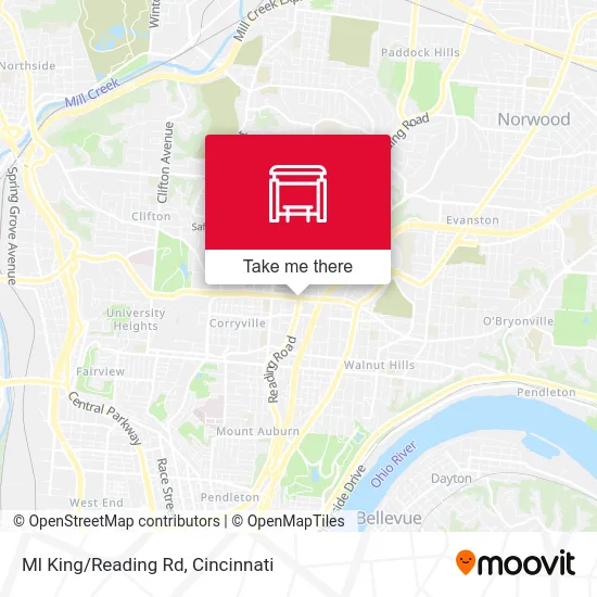 Ml King/Reading Rd map