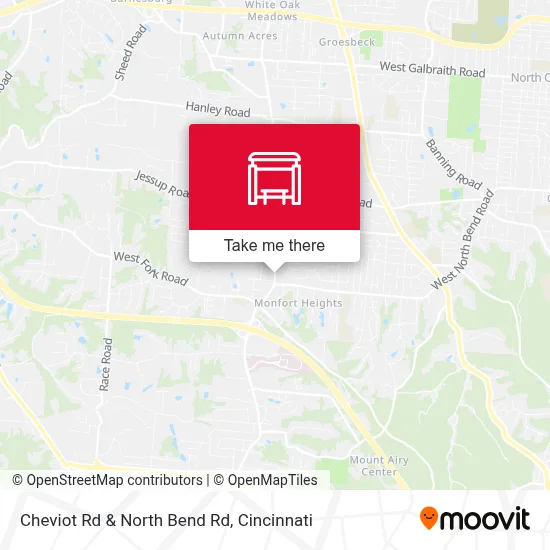 Cheviot Rd & North Bend Rd map