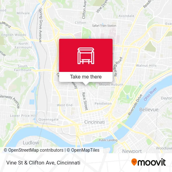 Vine St & Clifton Ave map