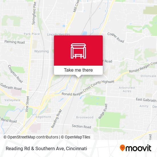 Reading Rd & Southern Ave map