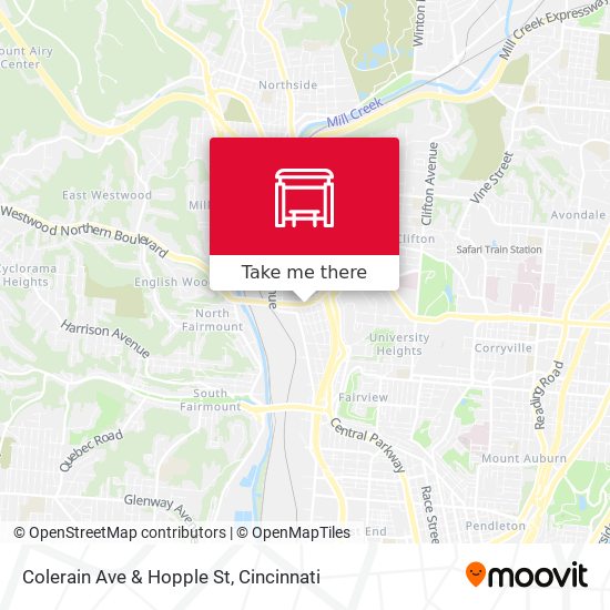 Colerain Ave & Hopple St map