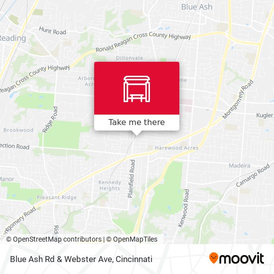 Blue Ash Rd & Webster Ave map