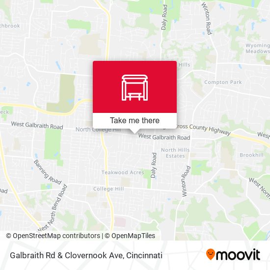 Galbraith Rd & Clovernook Ave map