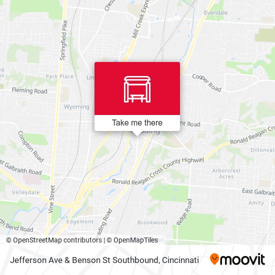 Mapa de Jefferson Ave & Benson St Southbound