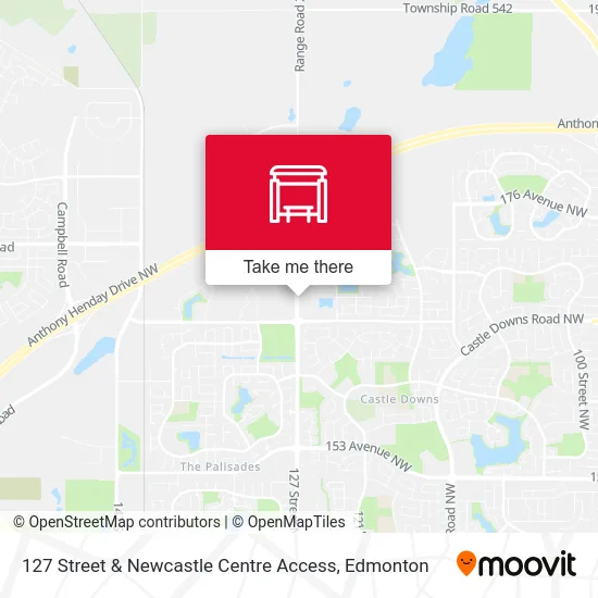 127 Street & Newcastle Centre Access map
