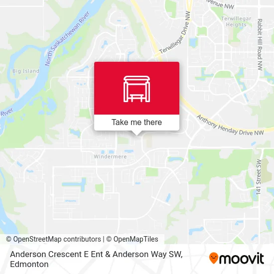 Anderson Crescent E Ent & Anderson Way SW map
