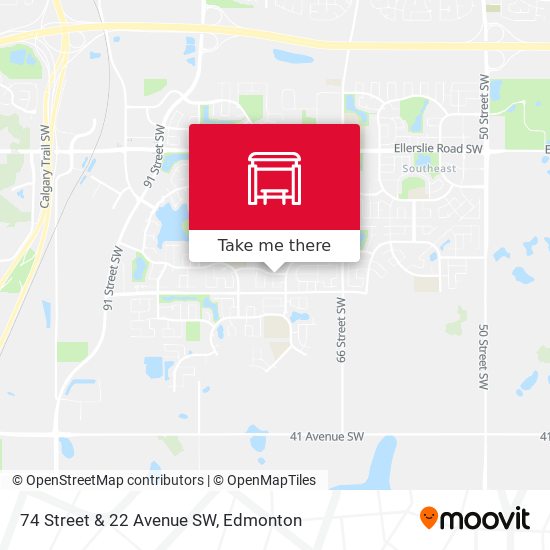 74 Street & 22 Avenue SW map