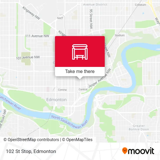 102 St Stop map