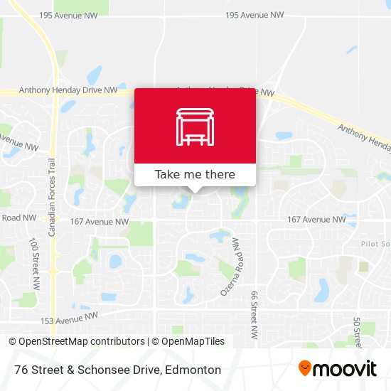 76 Street & Schonsee Drive map