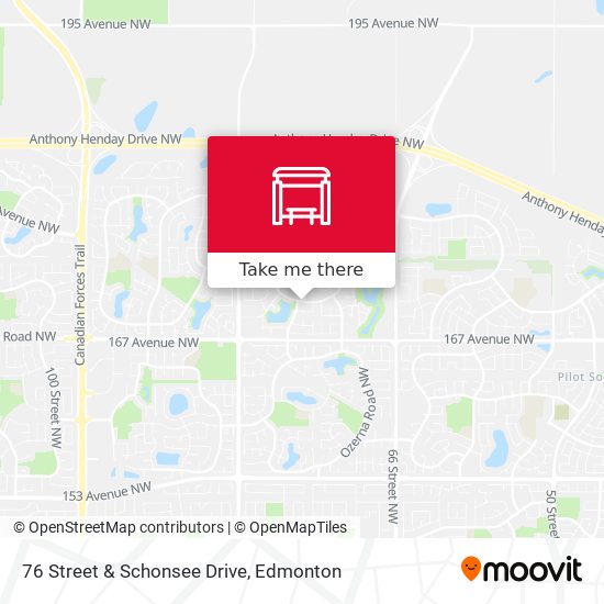 76 Street & Schonsee Drive map