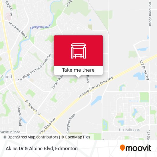 Akins Dr & Alpine Blvd map