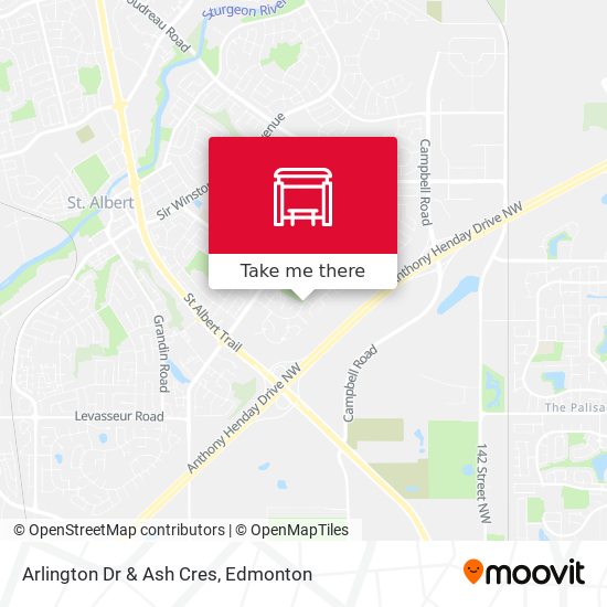 Arlington Dr & Ash Cres map