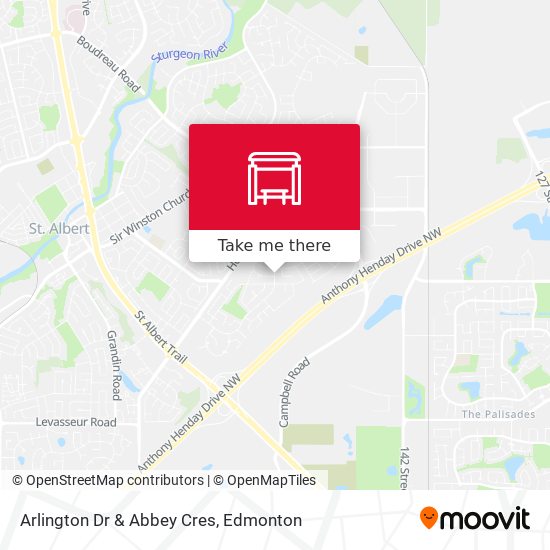 Arlington Dr & Abbey Cres map