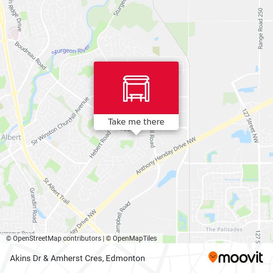 Akins Dr & Amherst Cres map