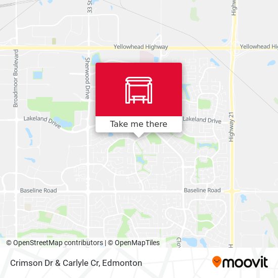 Crimson Dr & Carlyle Cr map