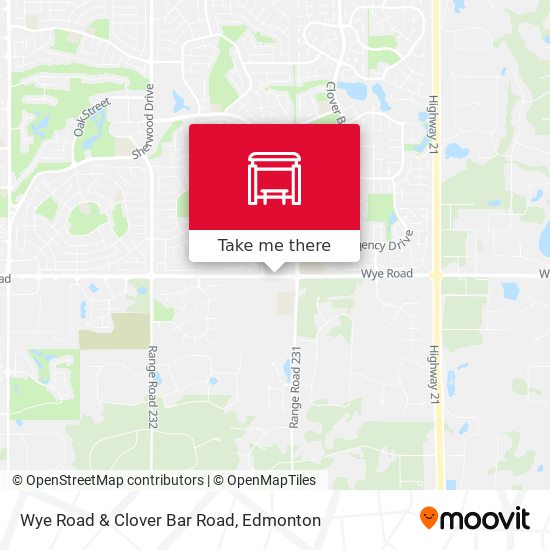 Wye Road & Clover Bar Road map