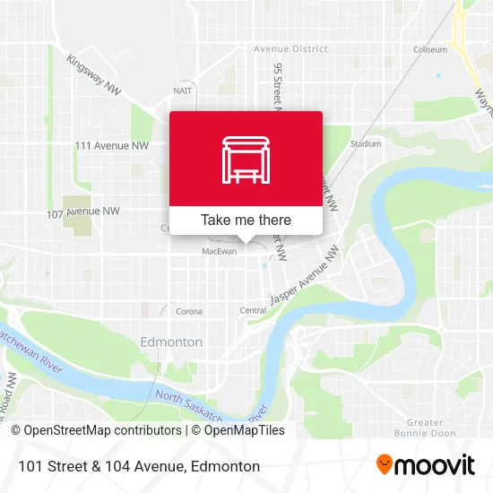 101 Street & 104 Avenue map