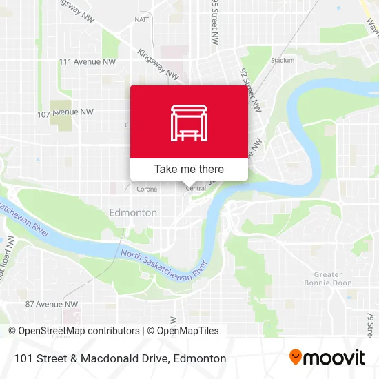 101 Street & Macdonald Drive map