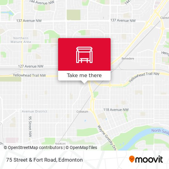 75 Street & Fort Road map