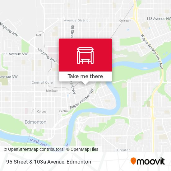 95 Street & 103a Avenue map