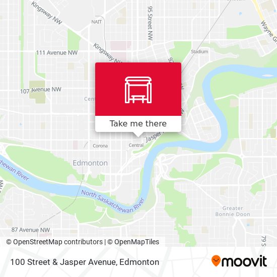 100 Street & Jasper Avenue map