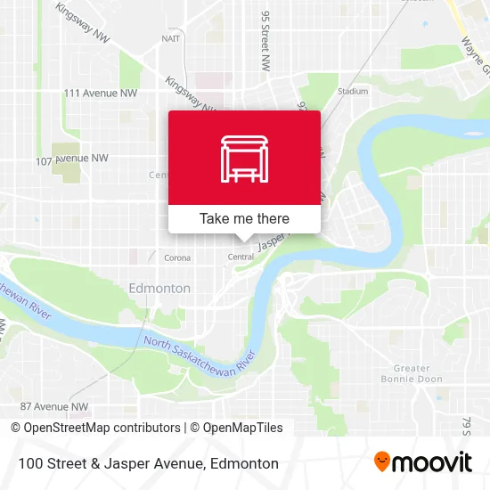 100 Street & Jasper Avenue map