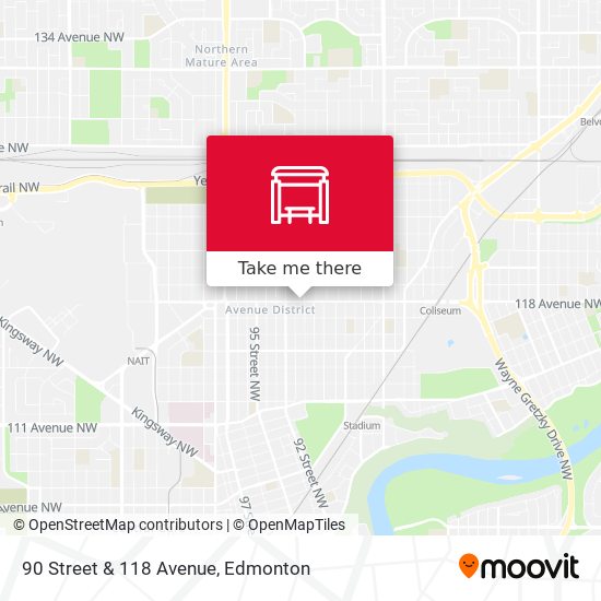 90 Street & 118 Avenue map