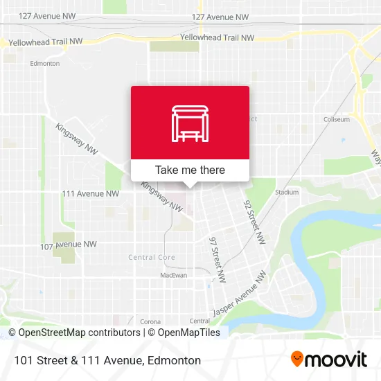 101 Street & 111 Avenue map