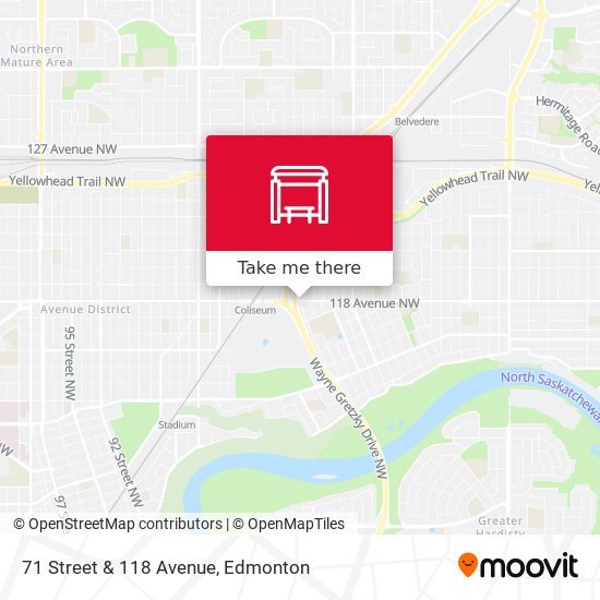 71 Street & 118 Avenue map
