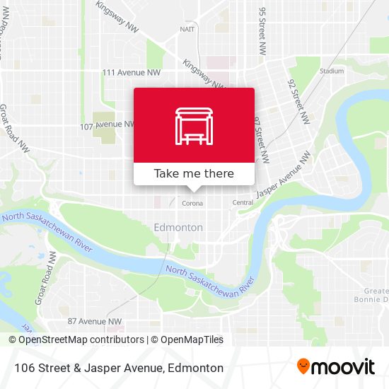 106 Street & Jasper Avenue map